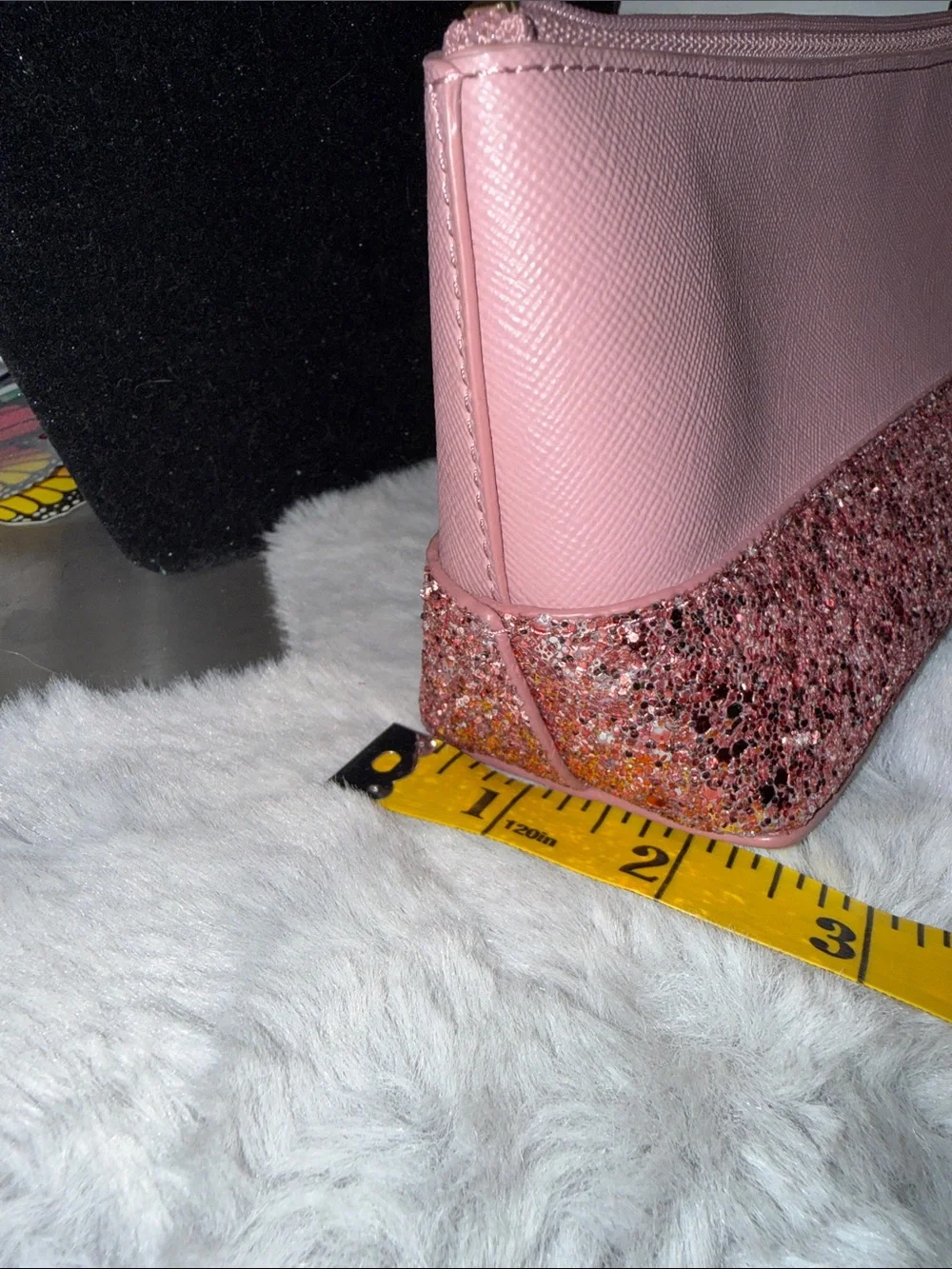 kate spade Pink Glitter Bottom Cosmetic Pouch